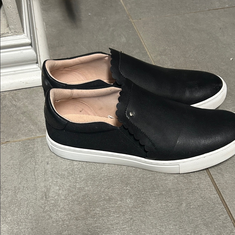 kate spade Black Slip-On Sneakers with White Sole